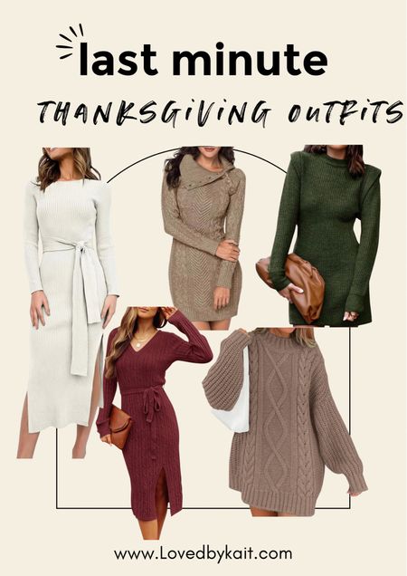 Last minute thanksgiving sweater dresses and natural fiber outfits from Amazon that will arrive in time for thanksgiving dinner. Last minute shopping for a thanksgiving outfit? Look no further! 

#LTKSeasonal #LTKsalealert #LTKfindsunder50
