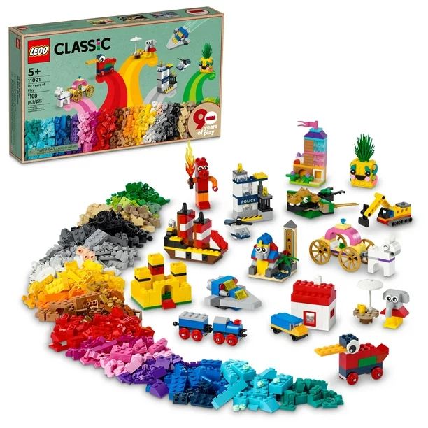 LEGO Classic 90 Years of Play Building Set with 15 Mini Builds 11021 | Walmart (US)