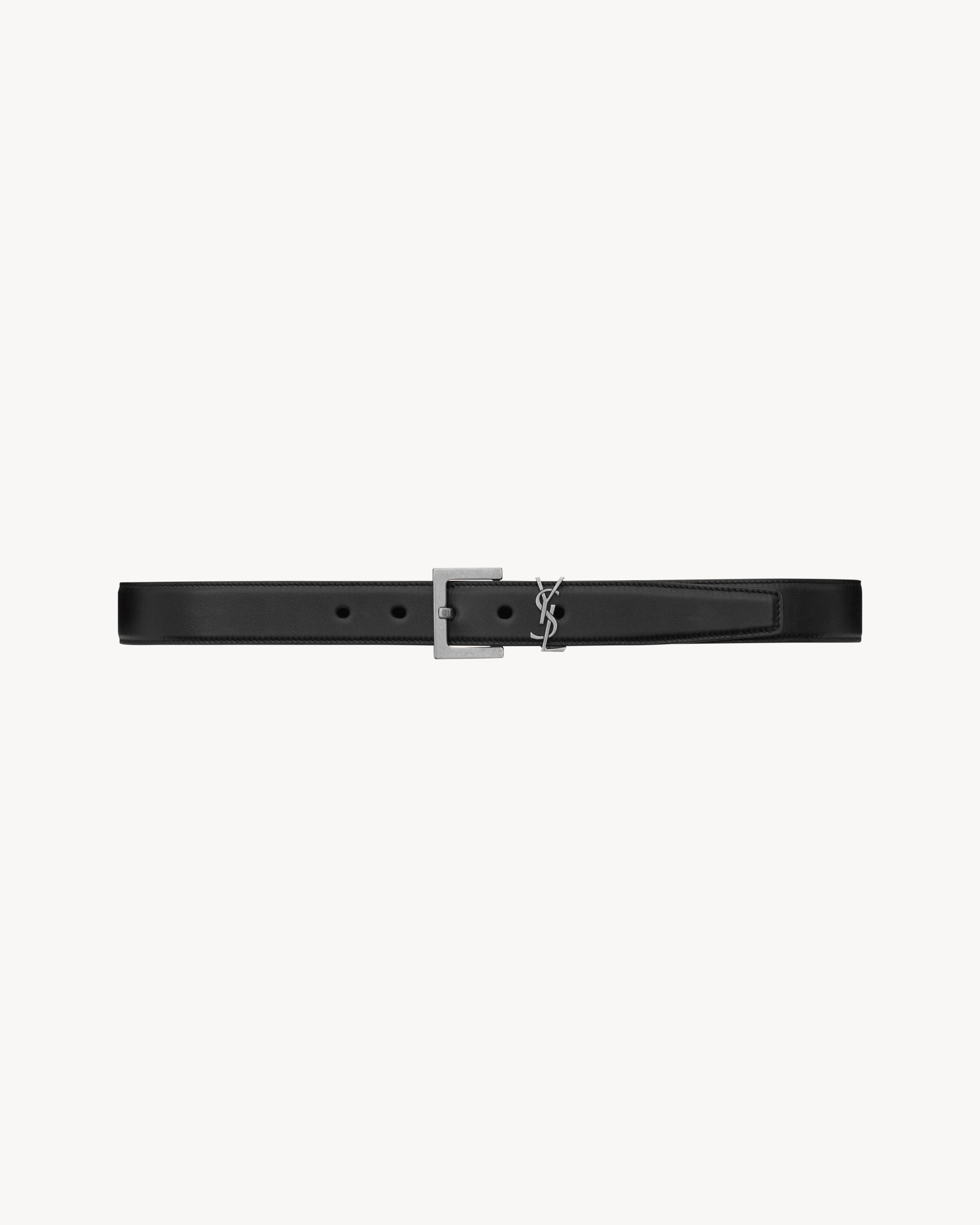 Cassandre belt in smooth leather in Black | Saint Laurent | YSL EN-GB | Saint Laurent Inc. (Global)
