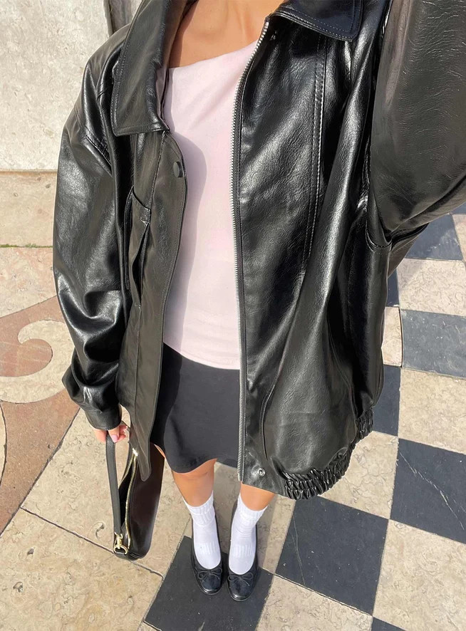 Devija Faux Leather Jacket Black | Princess Polly US