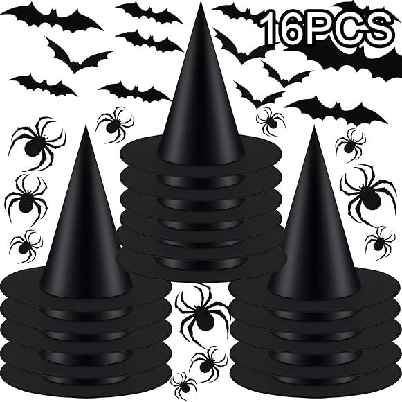 CasBurr 16PCS Halloween Witch Hats Costume Accessory Decorations Hanging Indoor Outdoor Halloween Cr | Amazon (CA)