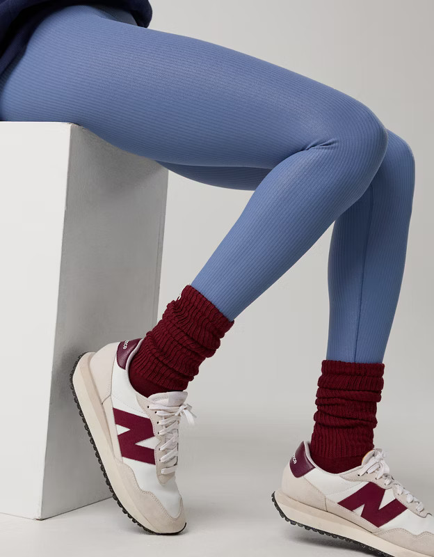 OFFLINE By Aerie Real Me XTRA Rib Foil Legging | Aerie