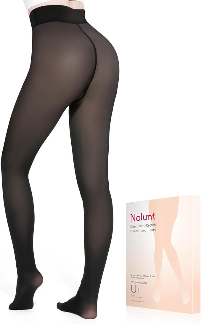 Women Fleece Lined Tights,Fake Translucent Warm Pantyhose Leggings Fleece Lined Thermal Tights fo... | Amazon (US)