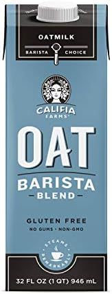 Califia Farms - Oat Milk, Unsweetened Barista Blend, 32 Oz (Pack of 6) | Shelf Stable | Non Dairy... | Amazon (US)