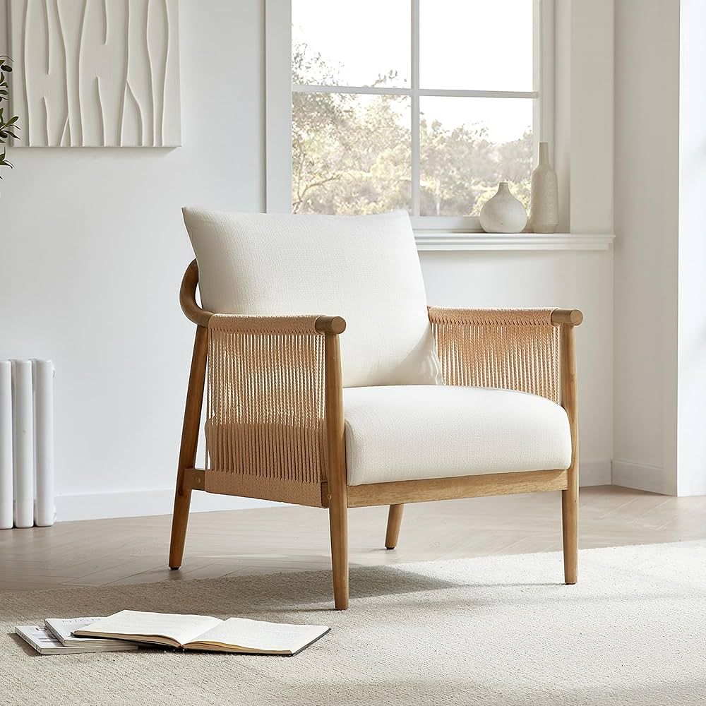 CHITA Braid Armchair, Modern Accent Chair for Living Room, Cream | Amazon (US)