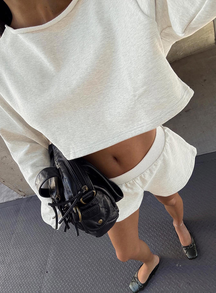 Daybreak Rib Waist Shorts Snow Marle | Princess Polly US