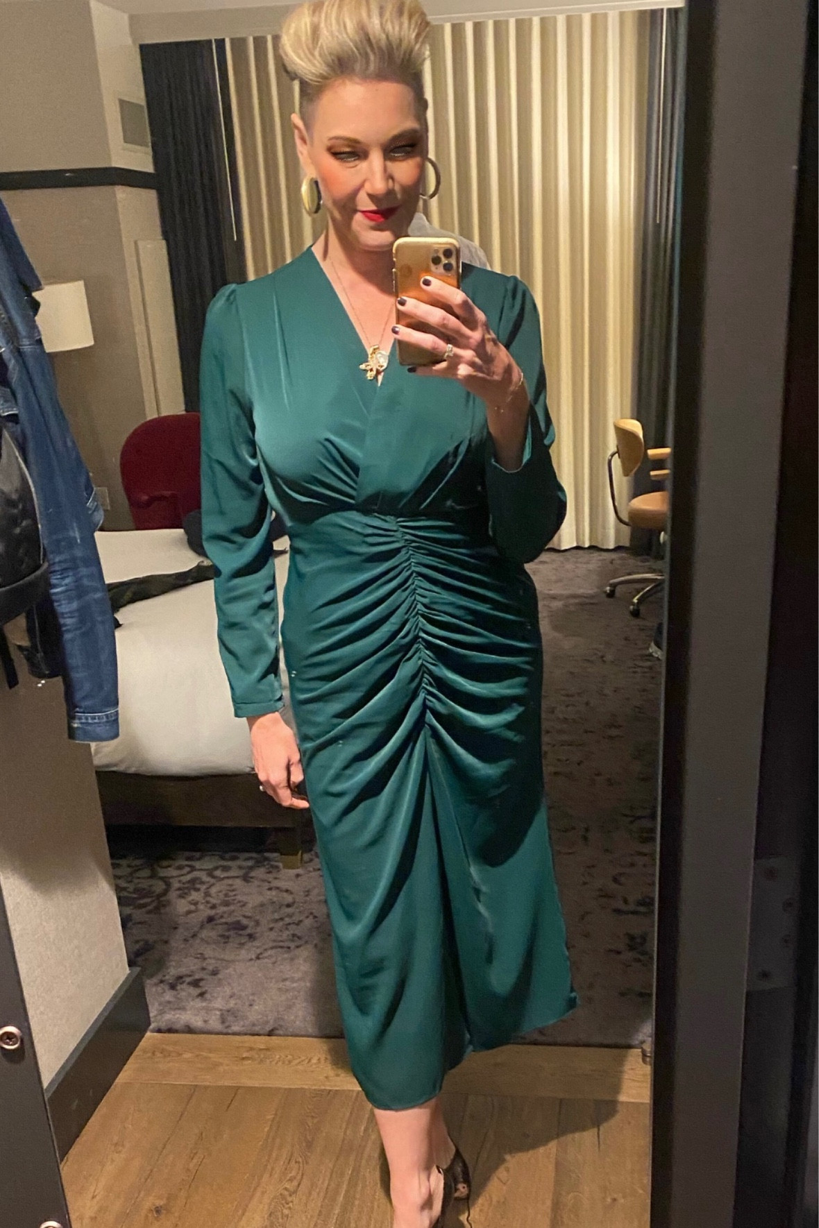 Perfect dress for fall wedding or date night. True to size. I am wearing size large and I’m 5’10” 180 pounds. Dress under $50 and tons of colors  

#LTKSeasonal #LTKfindsunder50 #LTKmidsize