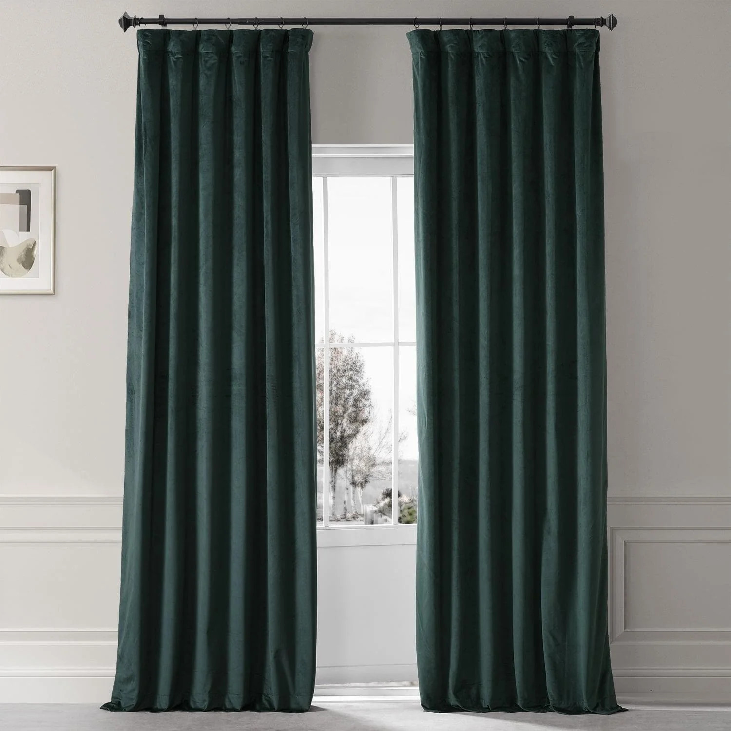 Spirit Green Signature Plush Velvet Hotel Blackout Curtain | Half Price Drapes