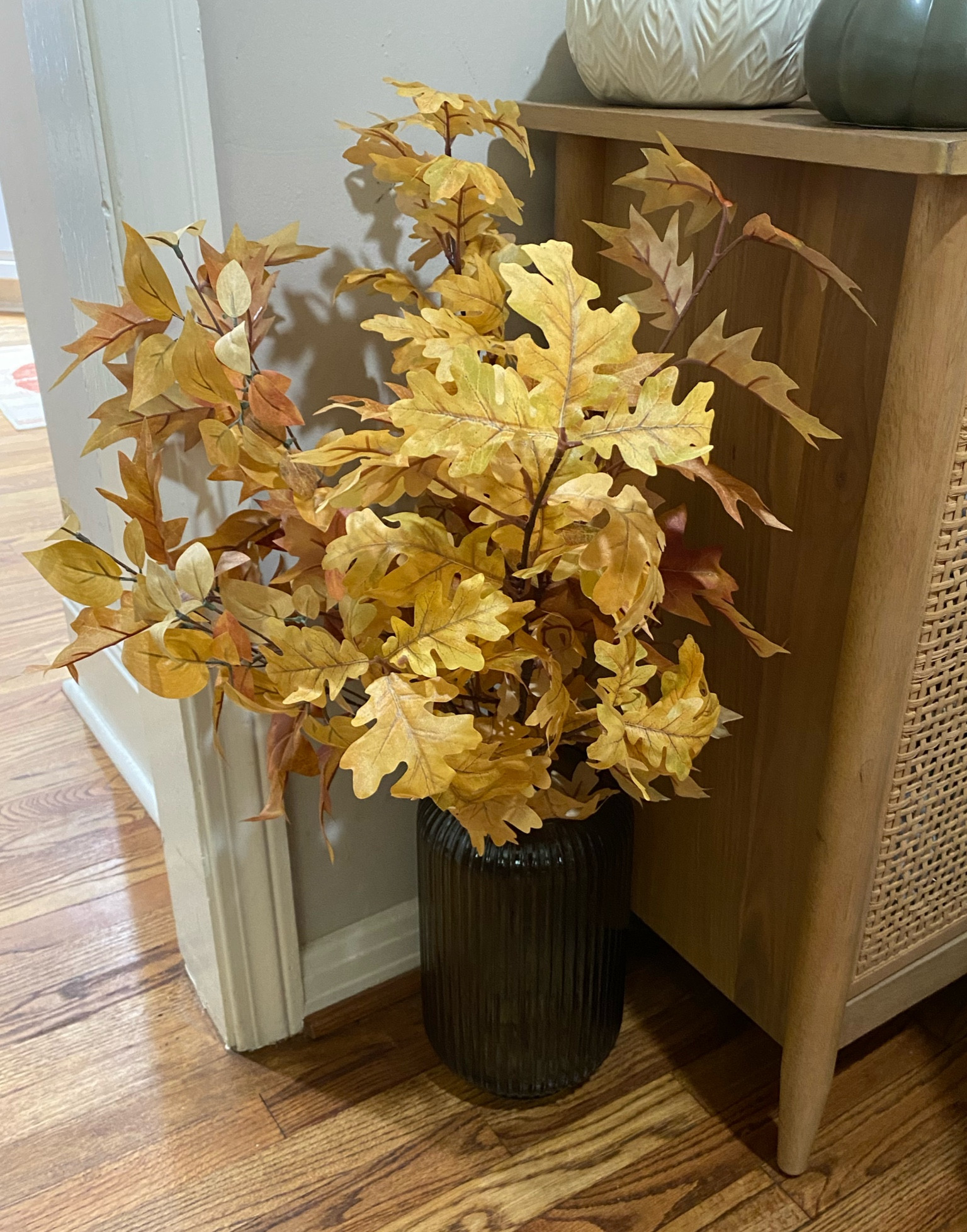 Fall decor
Home decor
Decoration
Olive vase
Arrangement 
Artificial stems
Fall stems
Leave stems
Ribbed vase
Green vase
Floor vase
Textured vase
Hearth & hand
Hearth and hand 

#LTKFindsUnder50 #LTKHome #LTKSeasonal