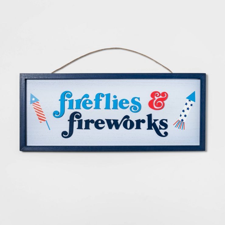 Hanging Outdoor Sign Fireflies Fireworks - Sun Squad™ | Target