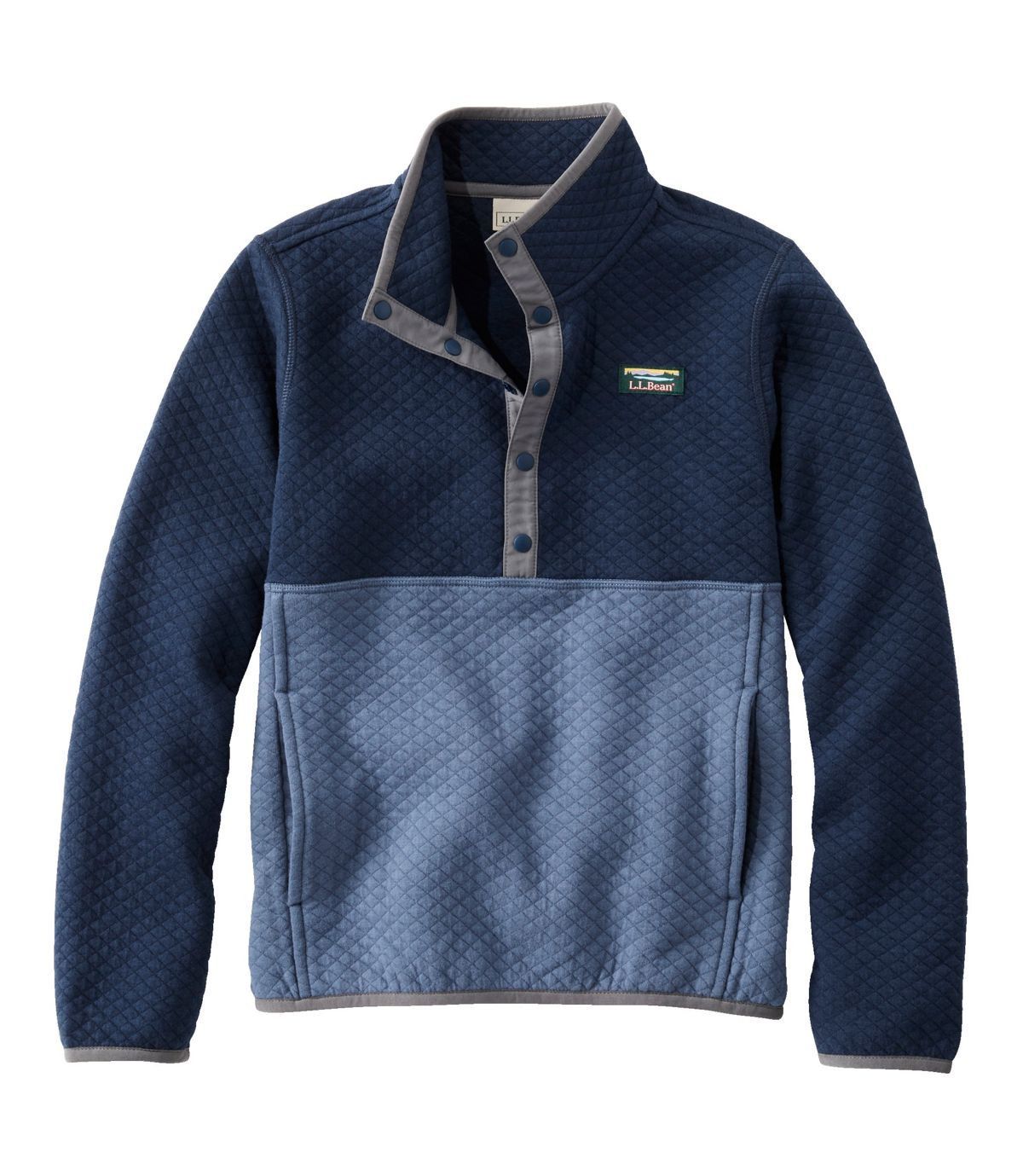 Kids' Quilted Quarter-Snap Pullover, Colorblock | L.L. Bean