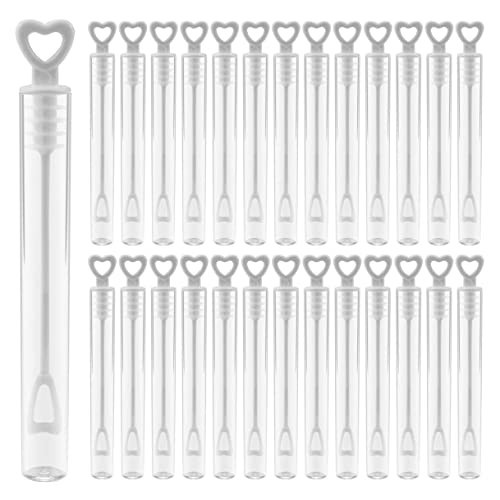 Faxco 50 PCS Bubble Wand, White Heart Bubble Stick Tube Without Bubble Liquid, Wedding Bubbles Toy, Party Favors for Anniversaries, Valentine's Day, Festival Gift(No Bubble Liquid) | Amazon (US)