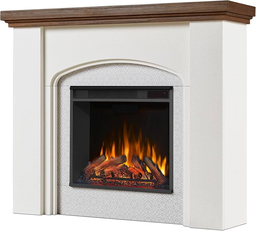 Real Flame Anika 49" Electric Fireplace with Mantel for Living Room or Bedroom, Replaceable Firep... | Amazon (US)