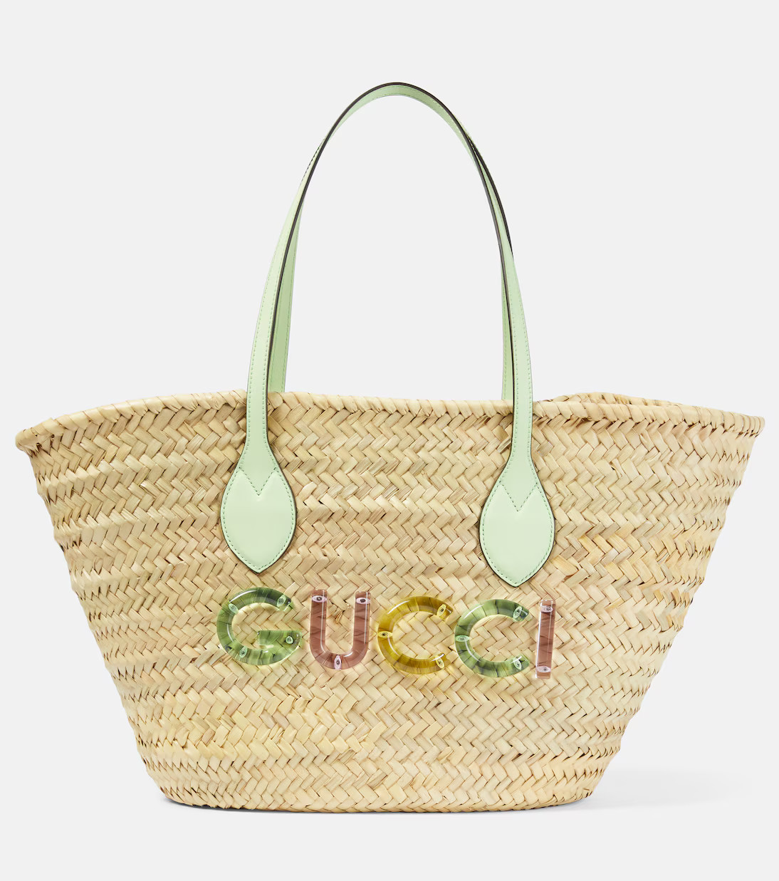 Small logo raffia basket bag | Mytheresa (US/CA)