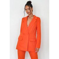 Orange Oversized Longline Blazer | Missguided (US & CA)