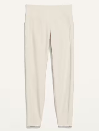 High-Waisted PowerSoft Rib-Knit Side-Pocket 7/8-Length Leggings for Women | Old Navy (US)