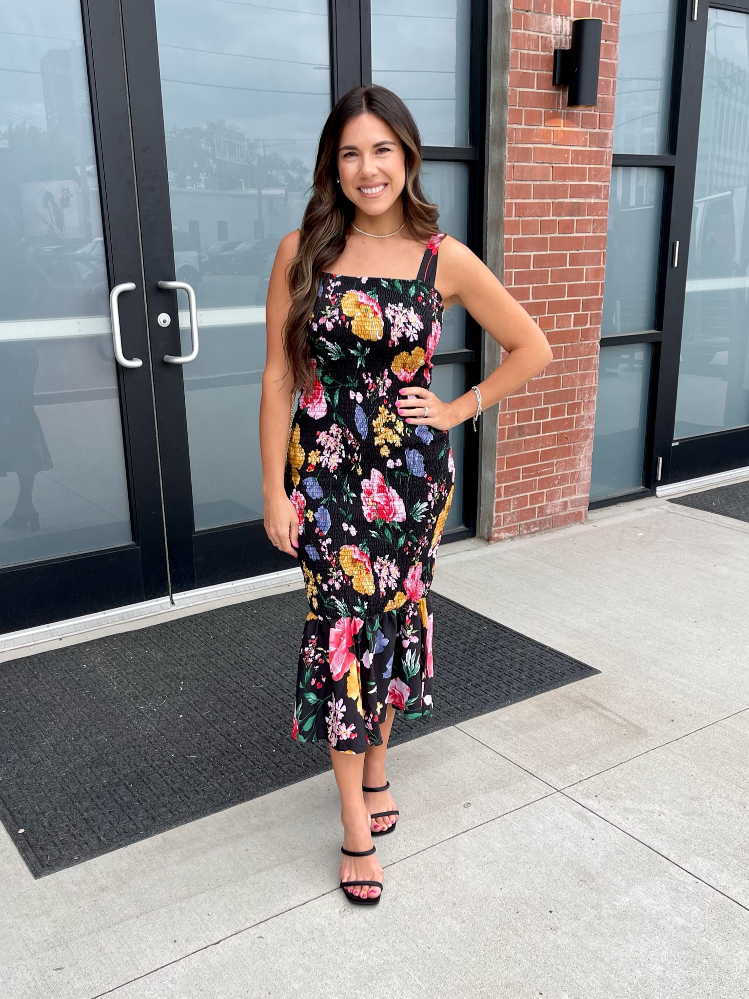 Spring summer dress. Wedding guest dress 

Wearing size small! Very stretchy / comfy!

#LTKunder50 #LTKwedding #LTKSeasonal