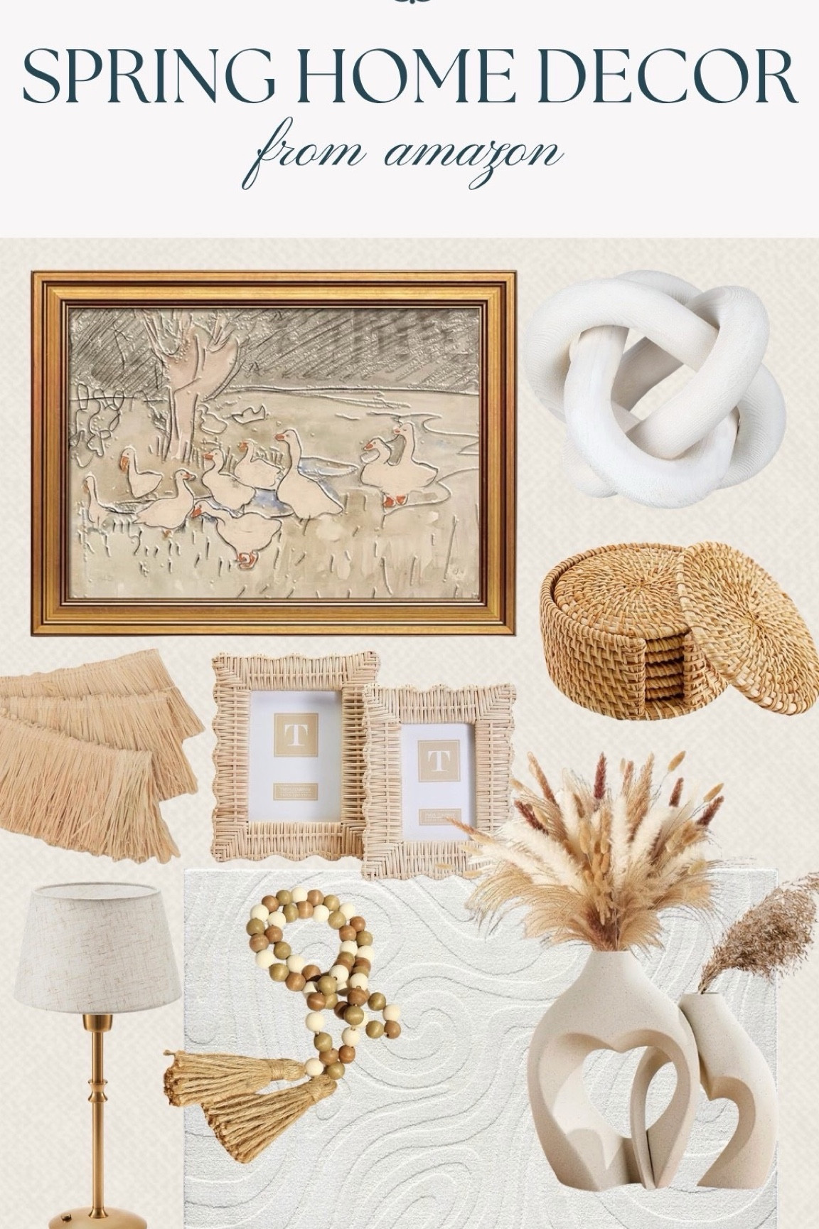 Neutral tones, styled in layers that still feel light and fresh for spring. Woven accents and sculptural details bring in just the right amount of interest without overwhelming the space. Even better—everything shown is from Amazon, making it simple to recreate this look at home.

#LTKOver40 #LTKHome #LTKSeasonal