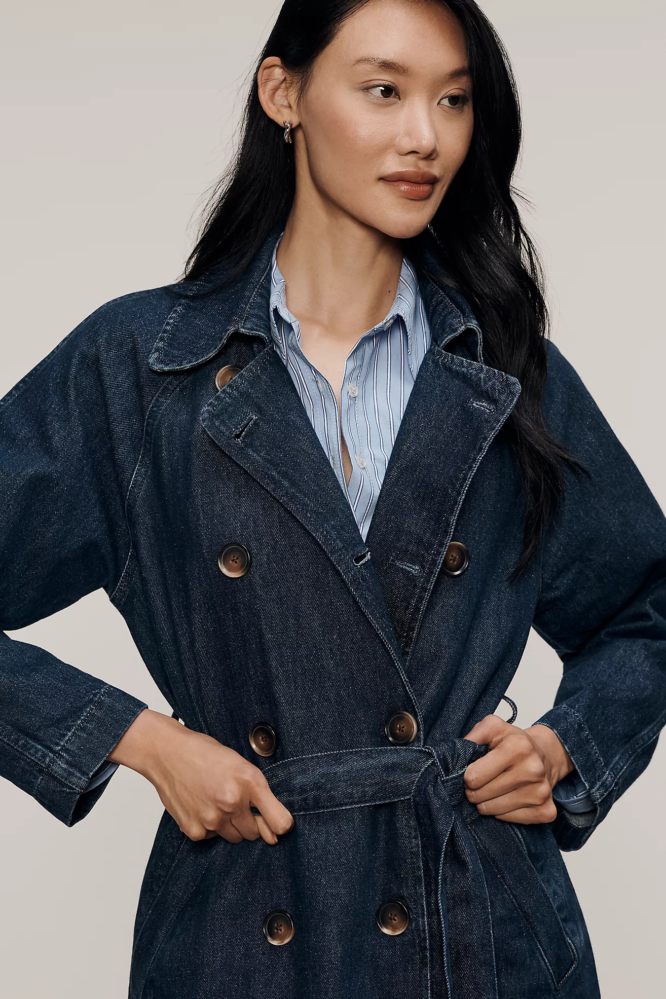 Pilcro Denim Trench Coat | Anthropologie (US)
