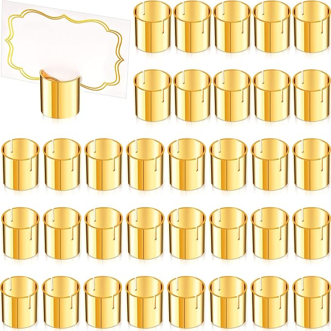 24 Pieces Table Number Holders with 24 Pcs Place Cards Table Place Card Holder Stands Picture Cli... | Amazon (US)