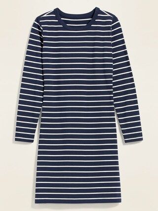 Fitted Striped Bracelet-Sleeve T-Shirt Dress for Women | Old Navy (US)