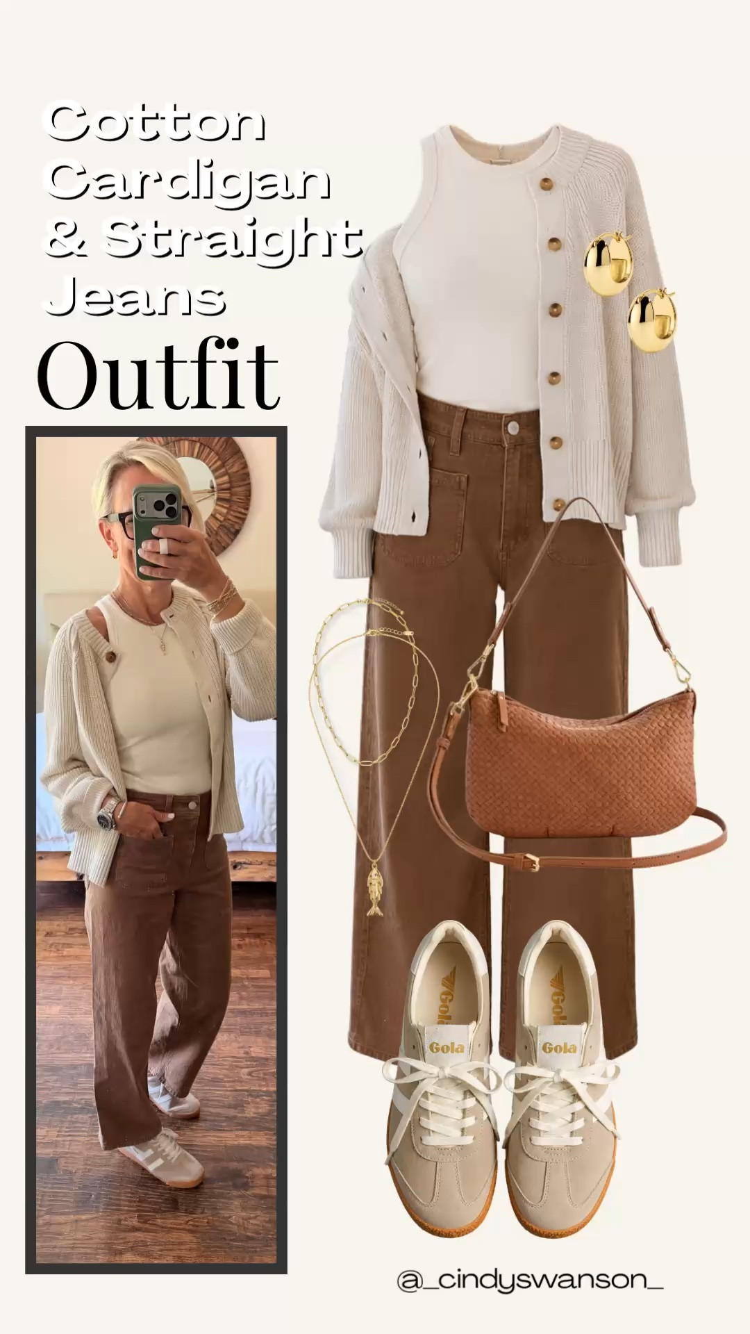 This cotton cardigan is such a versatile layering piece for fall. I love it with the simple tank and brown straight-leg jeans—the warm neutral palette feels polished and relaxed, while sneakers keep it comfortable for everyday wear.

💡 LTK MADE EASY
❤️ Heart = Support my posts!
🔖 Save = Get sale & restock alerts
📋 Lists = Keep favorites organized
📲 Share = Send lists and products to a friend. Hello, Christmas List!
💬 Comment = Ask me anything about what I’m wearing.:-)

#LTKootd #LTKTravel #LTKOver40