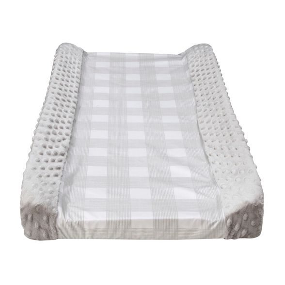 Wipeable Changing Pad Cover with Plush Sides Checkered - Cloud Island™ Gray | Target