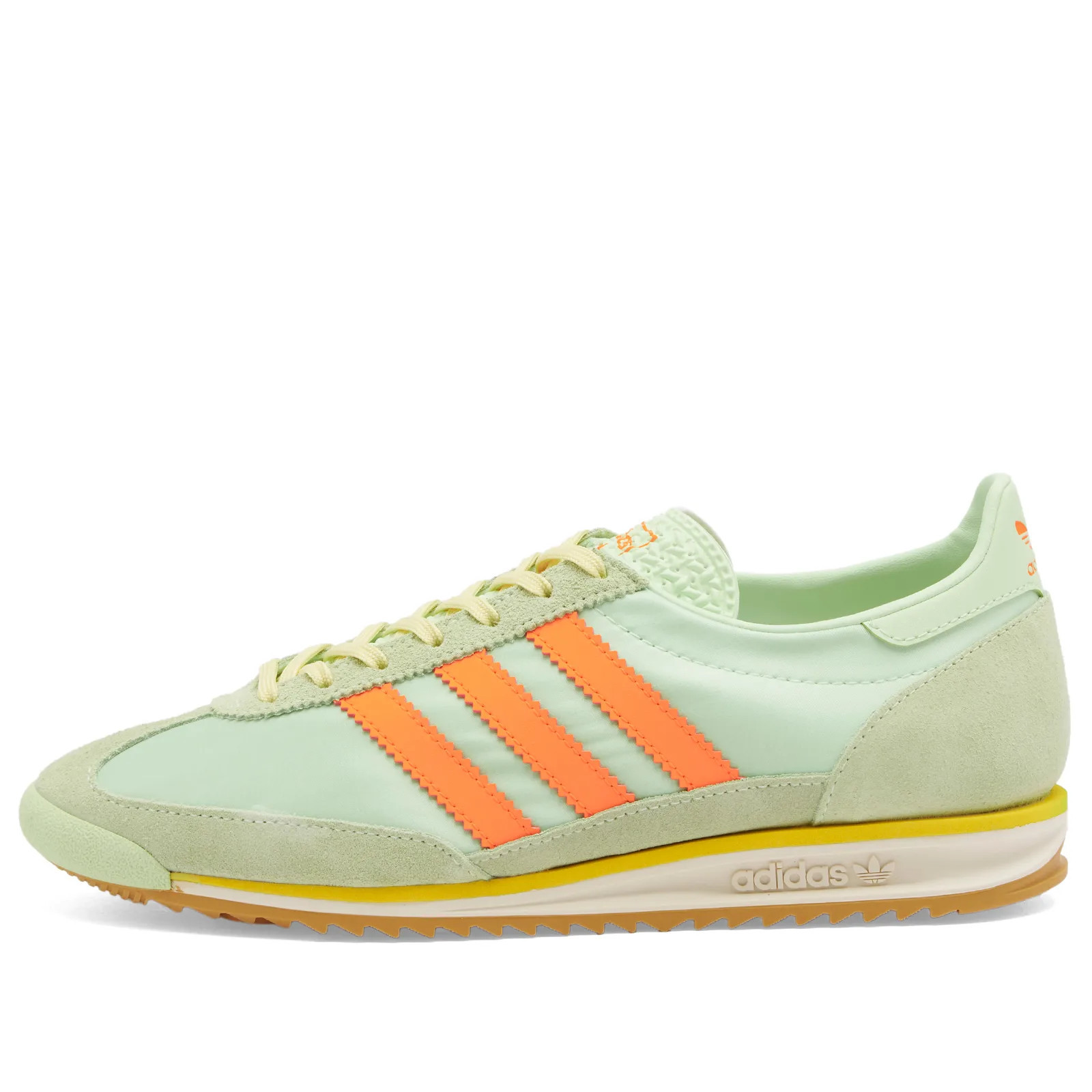 Adidas Women's SL 72 OG W in Semi Green Spark/Orange/Off White, Size UK 3.5 | END. Clothing