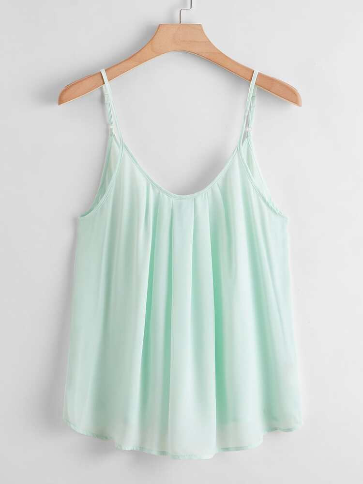 SHEIN Plus Boxy Pleated Flowy Cami Top | SHEIN