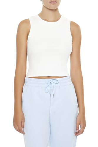 Forever 21 Women's Ribbed Tank Top, White | Amazon (US)