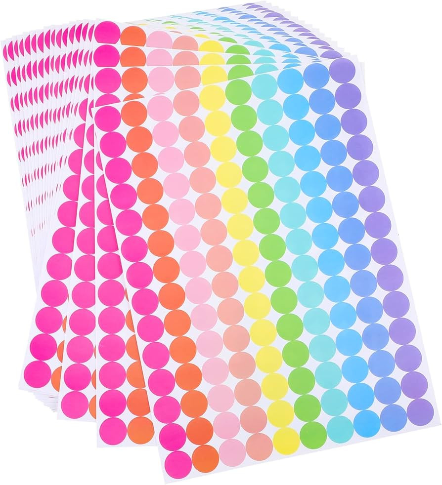 2800 Pieces 3/4 Inch 10 Color Diameter Color Coding Labels Colored Stickers Assorted Removable St... | Amazon (US)