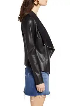 Onto the Next Faux Leather Drape Front Jacket | Nordstrom