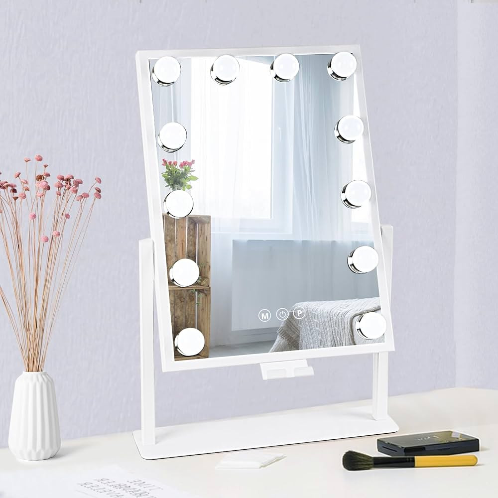 Vanity Mirror with Lights, Hollywood Lighted Makeup Mirror with Phone Holder, Smart Touch Control... | Amazon (US)