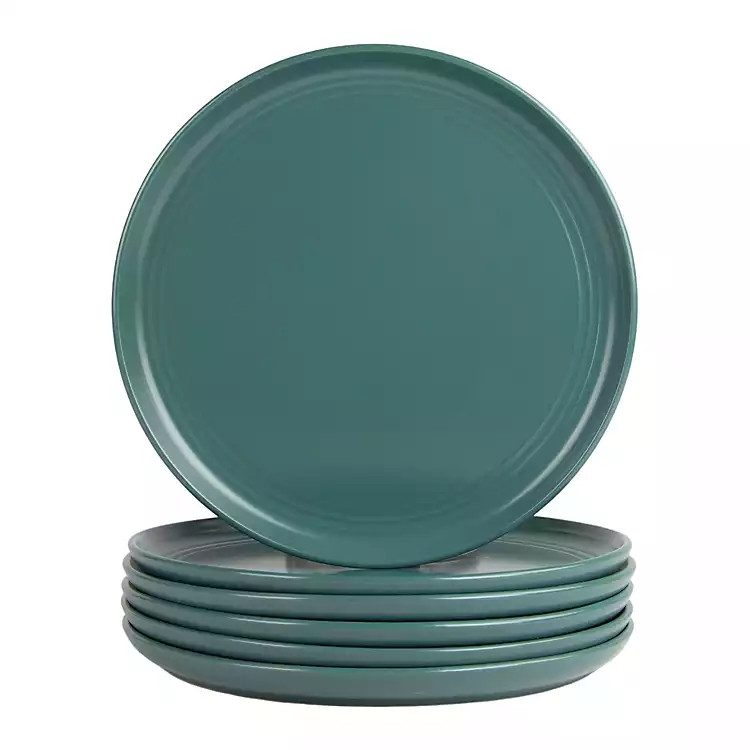 Emerald Green Linear Dinner Plates, Set of 6 | Kirkland's Home