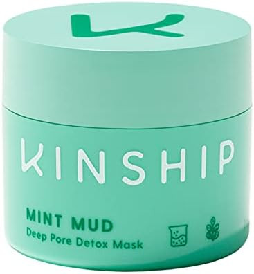 Kinship Mint Mud Deep Pore Detox Mask - Bentonite and Kaolin Clay Mask with Lactic Acid - Balances O | Amazon (US)