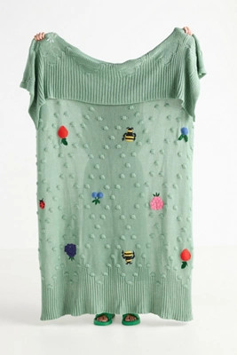 Isabella Cotton Crochet Knit Throw Blanket | Anthropologie (US)