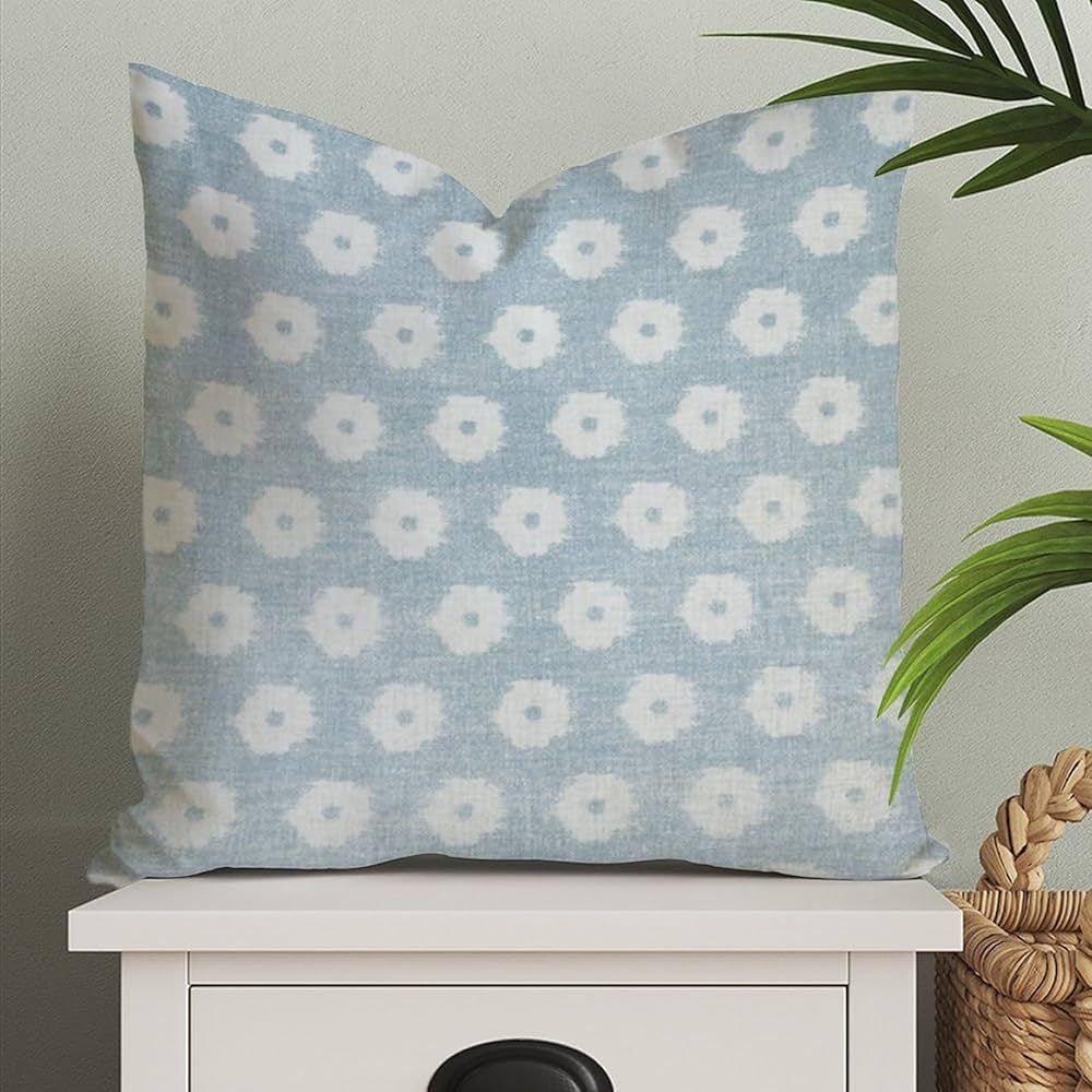 Weave Sky Blue Chinoiserie Style Pillow Covers Floral Farmhouse Cushion Cover 20x20in Pillow Case... | Amazon (US)