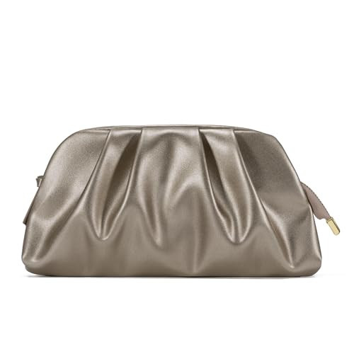 SWEETV Dressy Vegan Leather Clutch Purse for Women Formal, Soft Pleated PU Evening Clutch for Weddings, Proms, Cocktail-Gemma | Amazon (US)