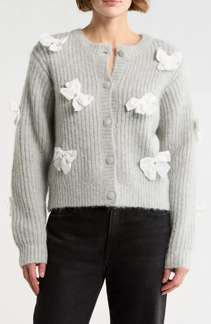 Lush Bow Appliqué Cardigan | Nordstromrack | Nordstrom Rack
