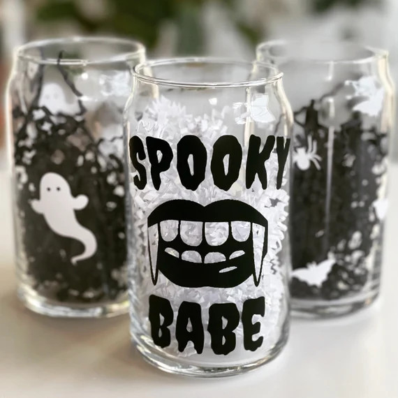 Spooky Babe Beer Glass Ghost Mug Cute Beer Glass Ghost Mug | Etsy | Etsy (US)
