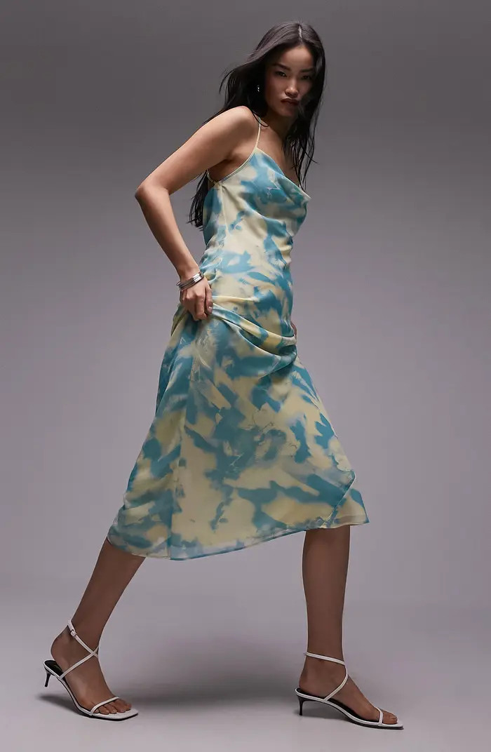 Topshop Abstract Print Georgette Midi Dress | Nordstrom | Nordstrom