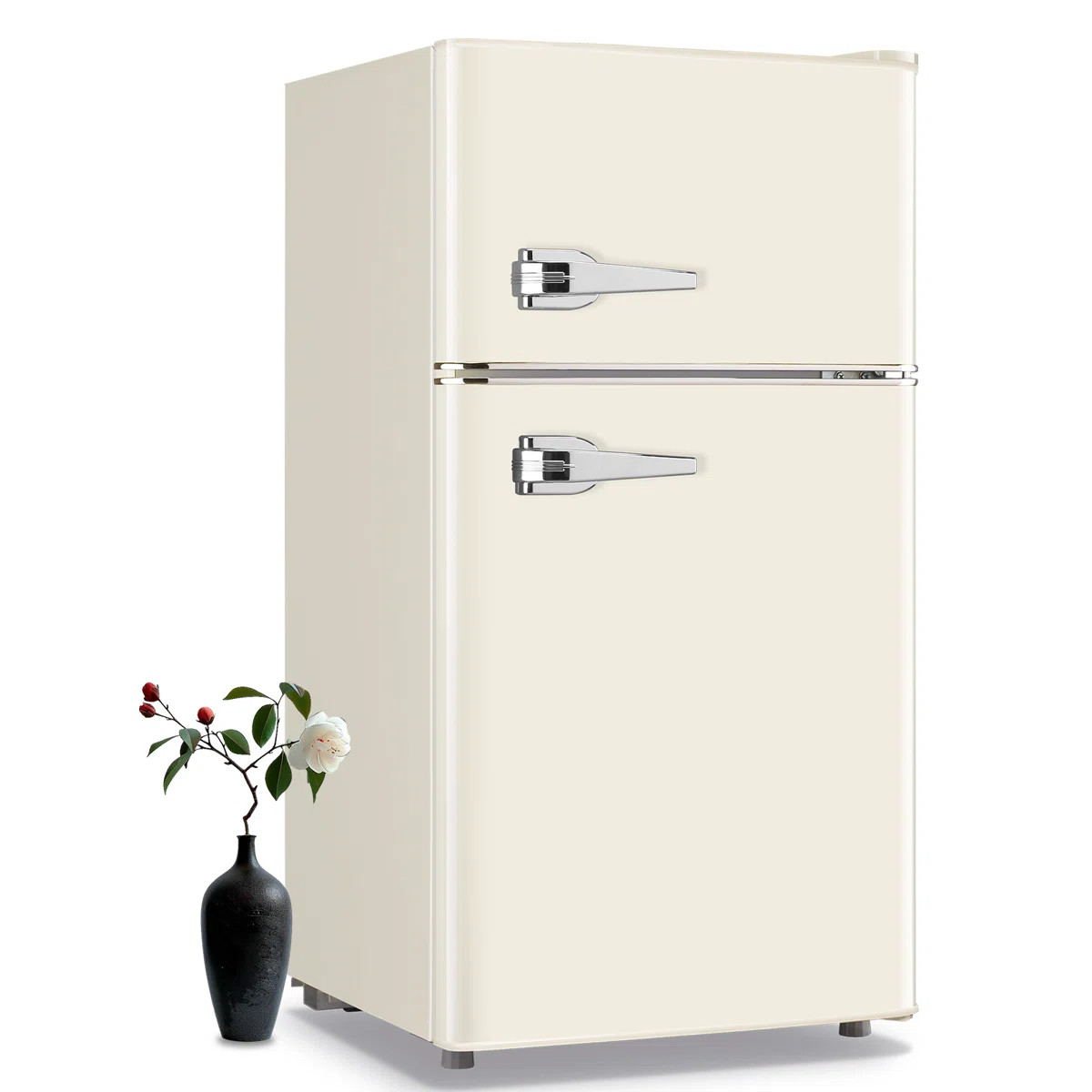 3.5 Cu.ft Mini Fridge 2 Door Compact Refrigerator With Freezer, Small Retro Refrigerator With 7 A... | Wayfair North America