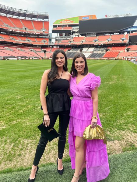 Sister gala looks! My top is Dillards, pants White House Black Market! Claire’s dress is from Brand Bar, they unfortunately don’t link but it’s still available online!