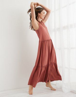 Aerie Knit Tiered Maxi Dress | American Eagle Outfitters (US & CA)