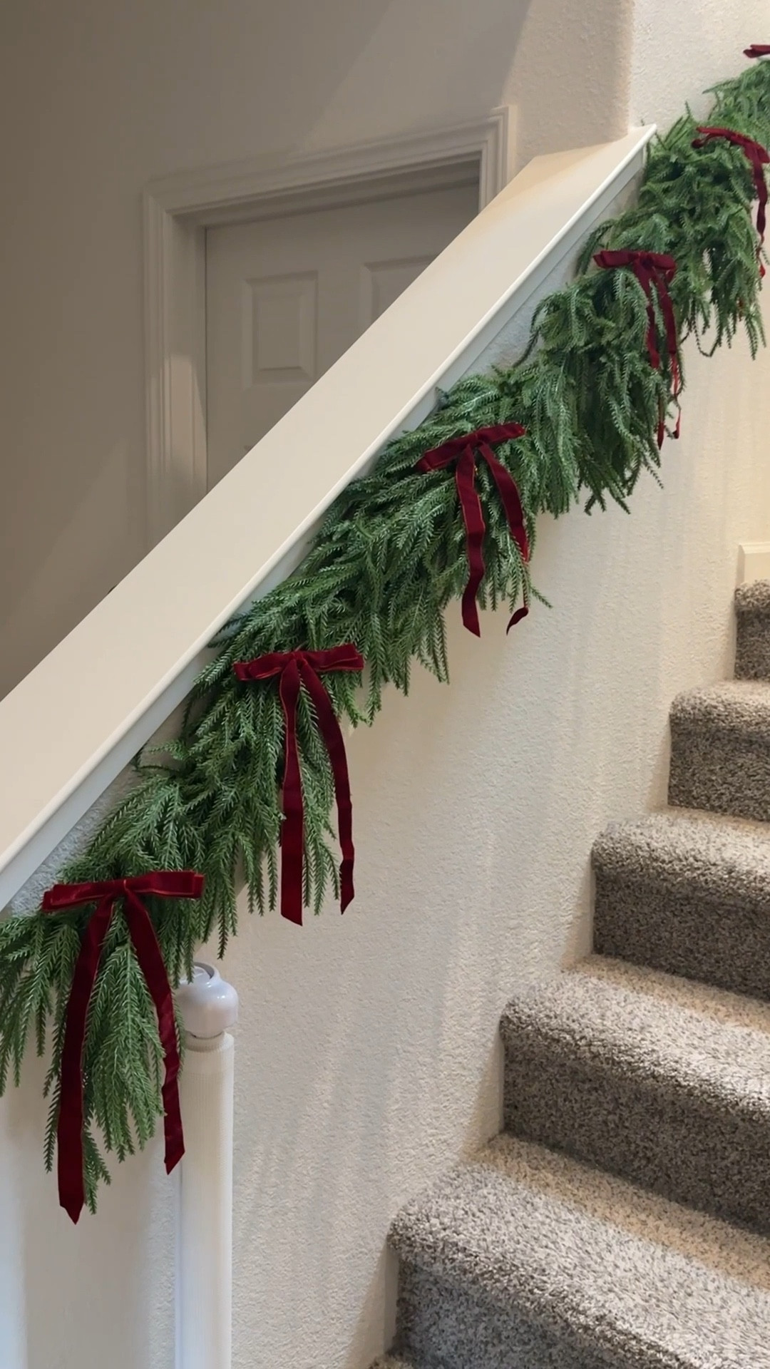 Norfolk pine garland and velvet bows!

#LTKSeasonal #LTKHoliday #LTKHome