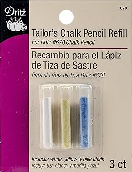 Dritz Tailor's Chalk Pencil Refill, White, Yellow & Blue, 3 Count | Amazon (US)