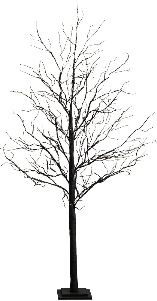 Nearly Natural 6ft Pre-Lit Deluxe Black Twig Halloween Tree, 156 LED Lights | Amazon (US)