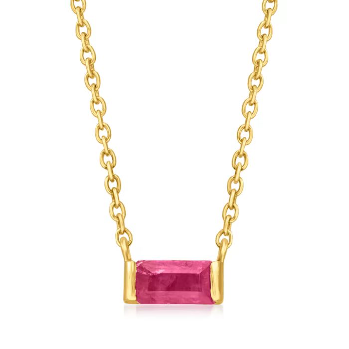 .30 Carat Ruby Necklace in 14kt Yellow Gold. 16" | Ross-Simons