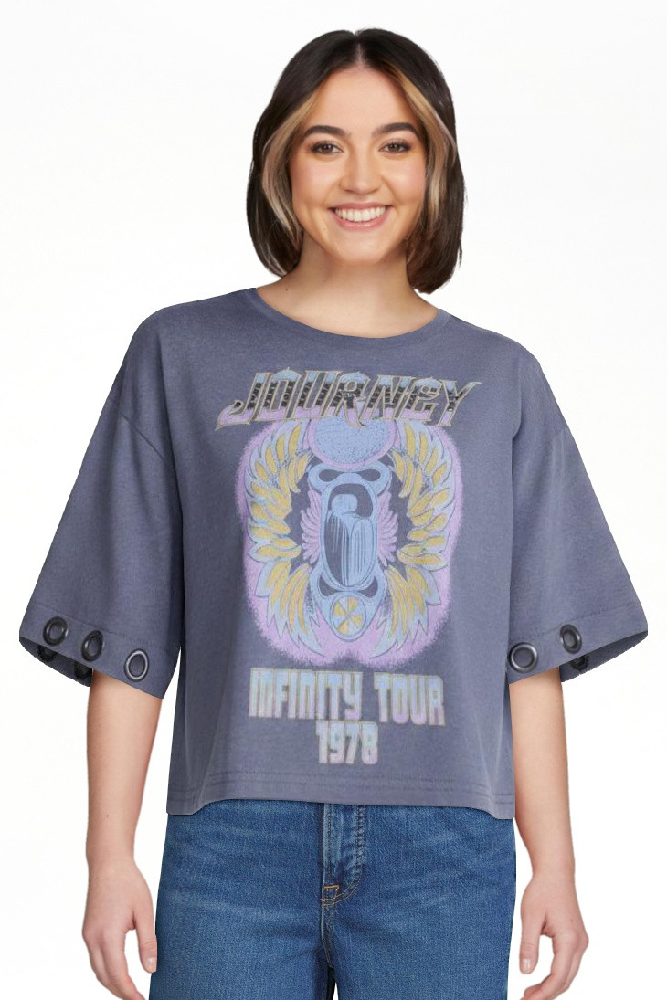 Journey Women's Cropped Front Back Graphic Band Tee, Sizes XXS-4X | Walmart (US)