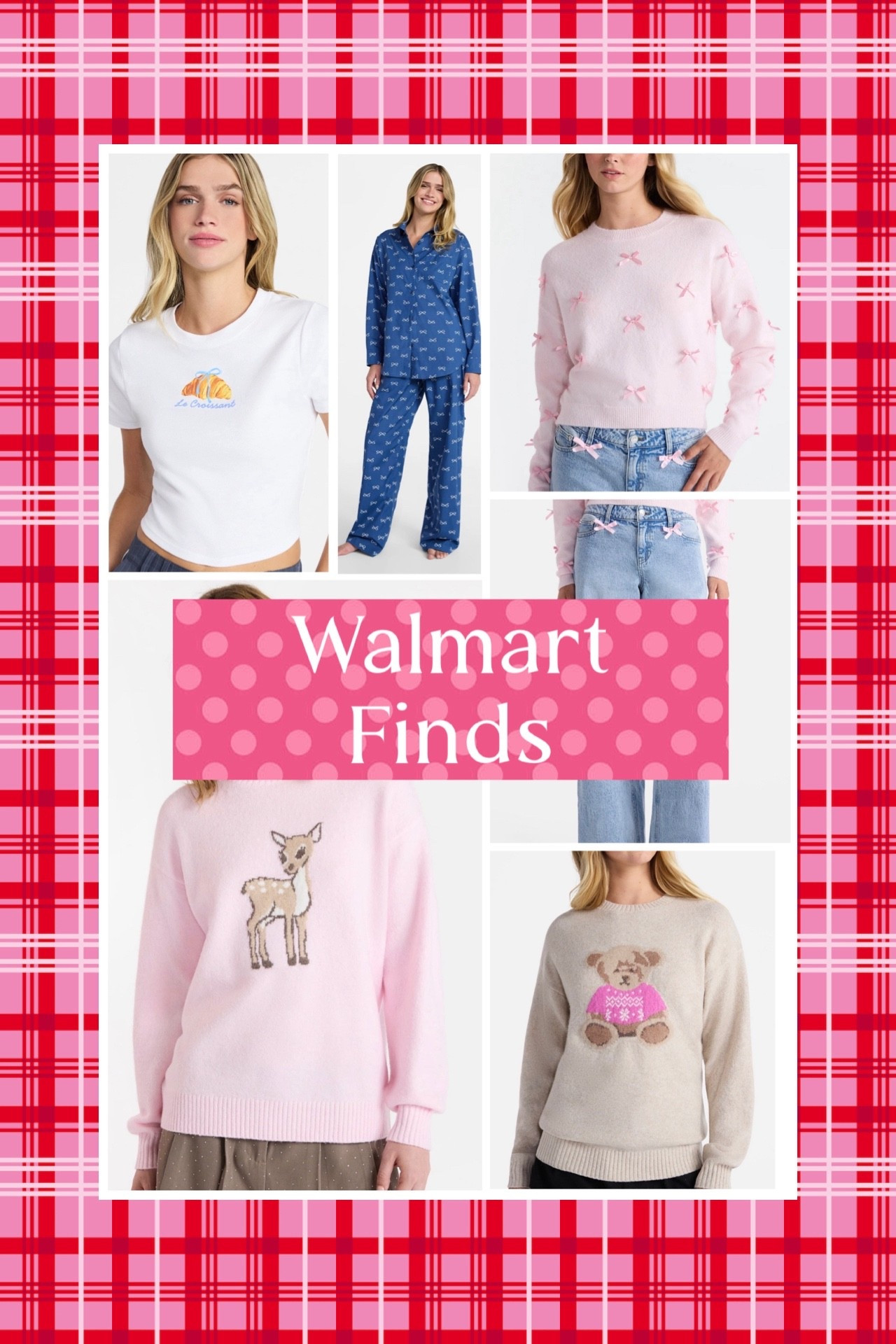 Walmart Finds 🎀 Cute Cozy No Boundaries Fashion Under $20

Sharing the cutest Walmart finds that look way more expensive than they are 💕 From cozy bow sweaters and wide-leg bow jeans to the sweetest printed knits, comfy cotton pajamas, and an easy everyday tee, these No Boundaries pieces are such good budget wins. Perfect for lounging, casual errands, or adding a little feminine flair to everyday outfits — and most pieces are under $20 🙌 These are the kind of Walmart fashion finds that sell out fast, so I linked them all here for easy shopping 🛍️✨

Affordable Walmart women’s clothing, No Boundaries sweaters, bow detail jeans, lightweight knit sweaters, cozy pajama sets, Walmart fashion finds, budget friendly outfits, casual everyday outfits, cute lounge wear, feminine fall winter outfits, Walmart style finds, under $20 fashion, trending Walmart clothes, easy casual looks, cozy chic outfits 💗

#LTKFindsUnder50 #LTKGiftGuide #LTKHoliday